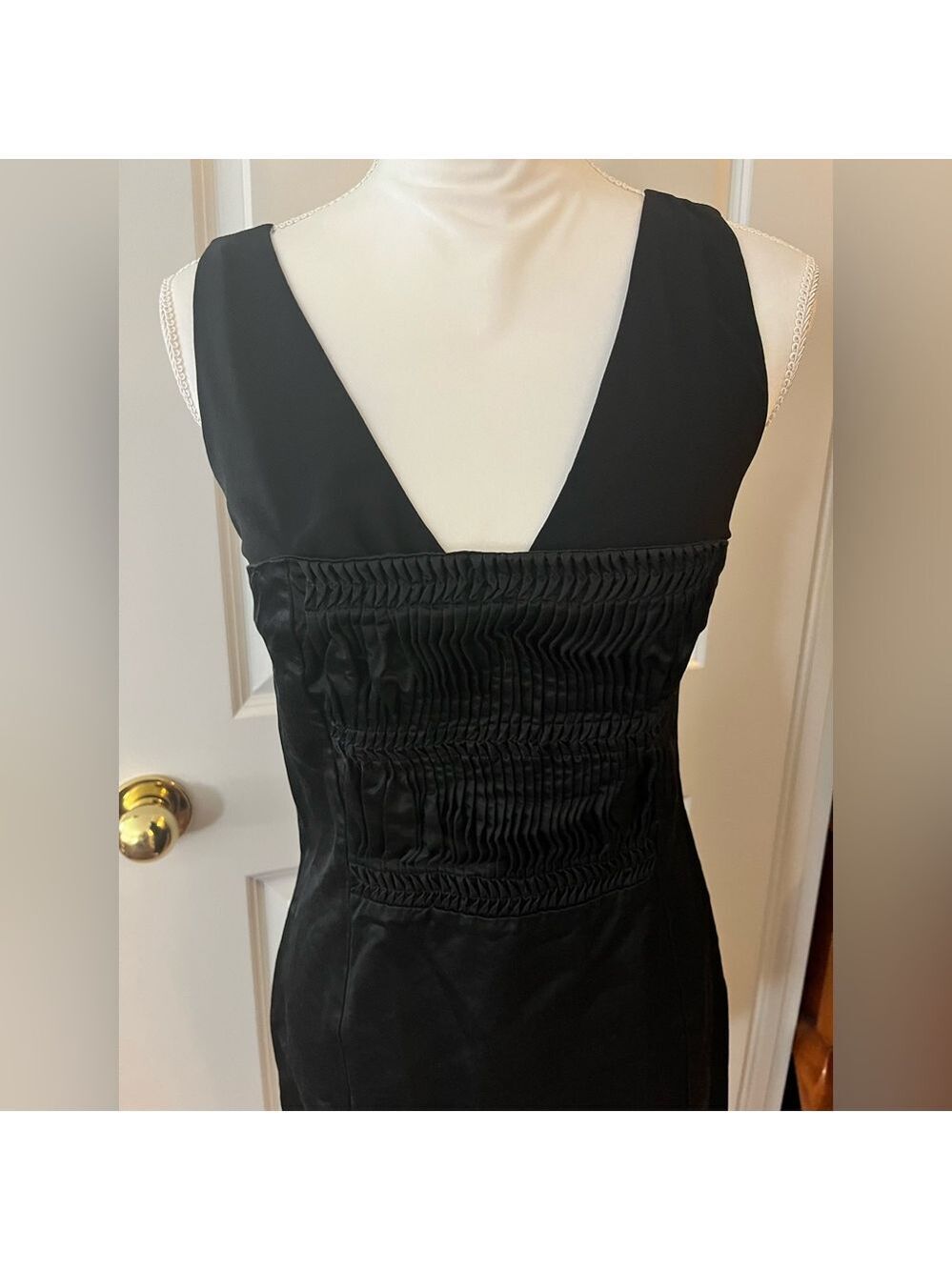 Liu Jo Black Satin Ruched Bodice Cocktail Dress IT 40 US 4 Perfect Condition - Picture 3 of 12